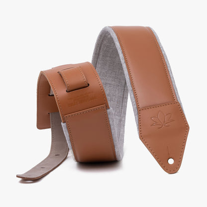 Brown Padded Leather guitar strap  