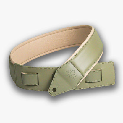 sage green leather guitar strap