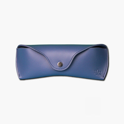 ocean blue leather glasses holder case